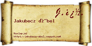 Jakubecz Ábel névjegykártya